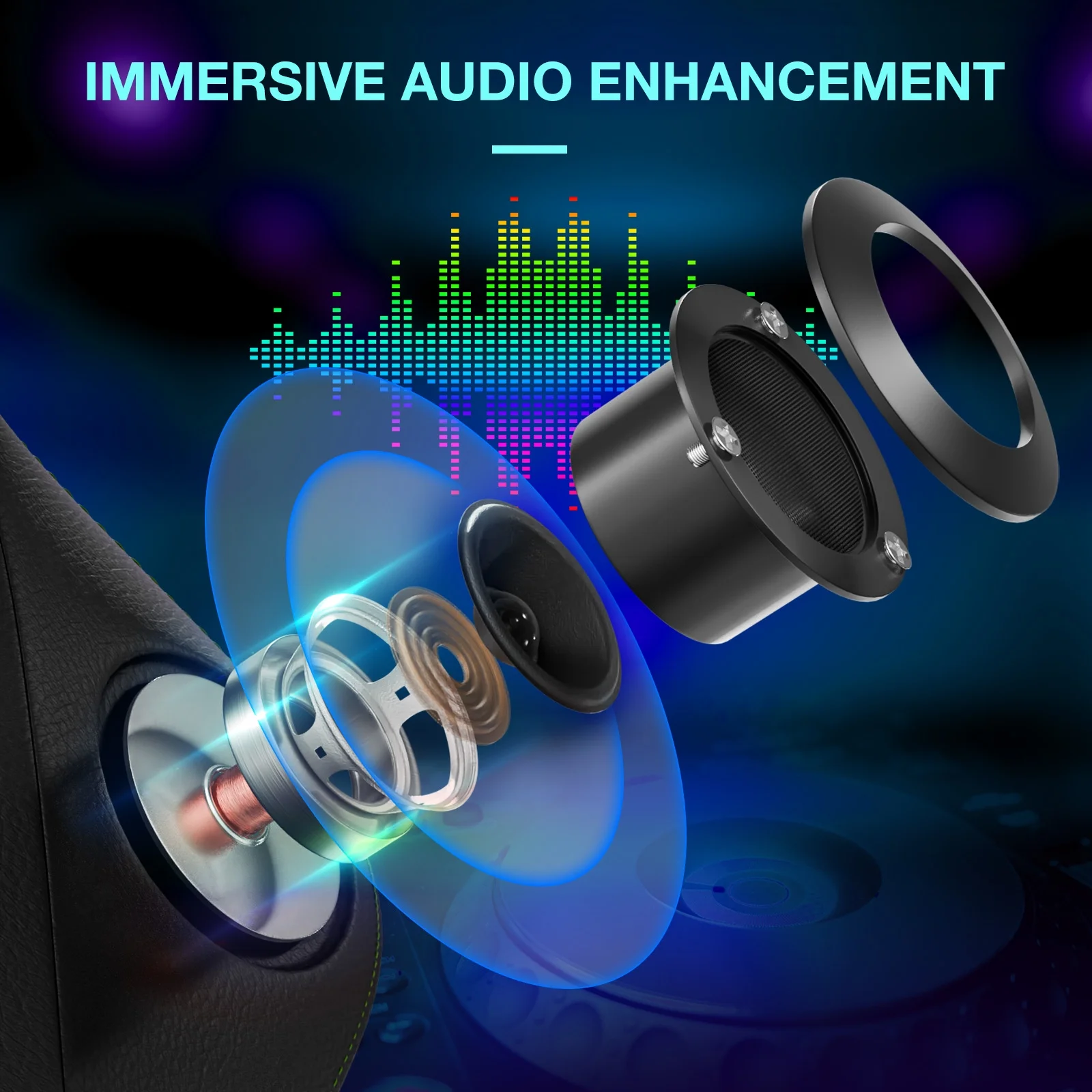 Hoffree Gaming Chair with Bluetooth Speakers Big and Tall Gamer Chair with Footrest and Massage Game Chair with Lumbar Support and 360-Swivel Seat and Headrest for Adults, 400lbs