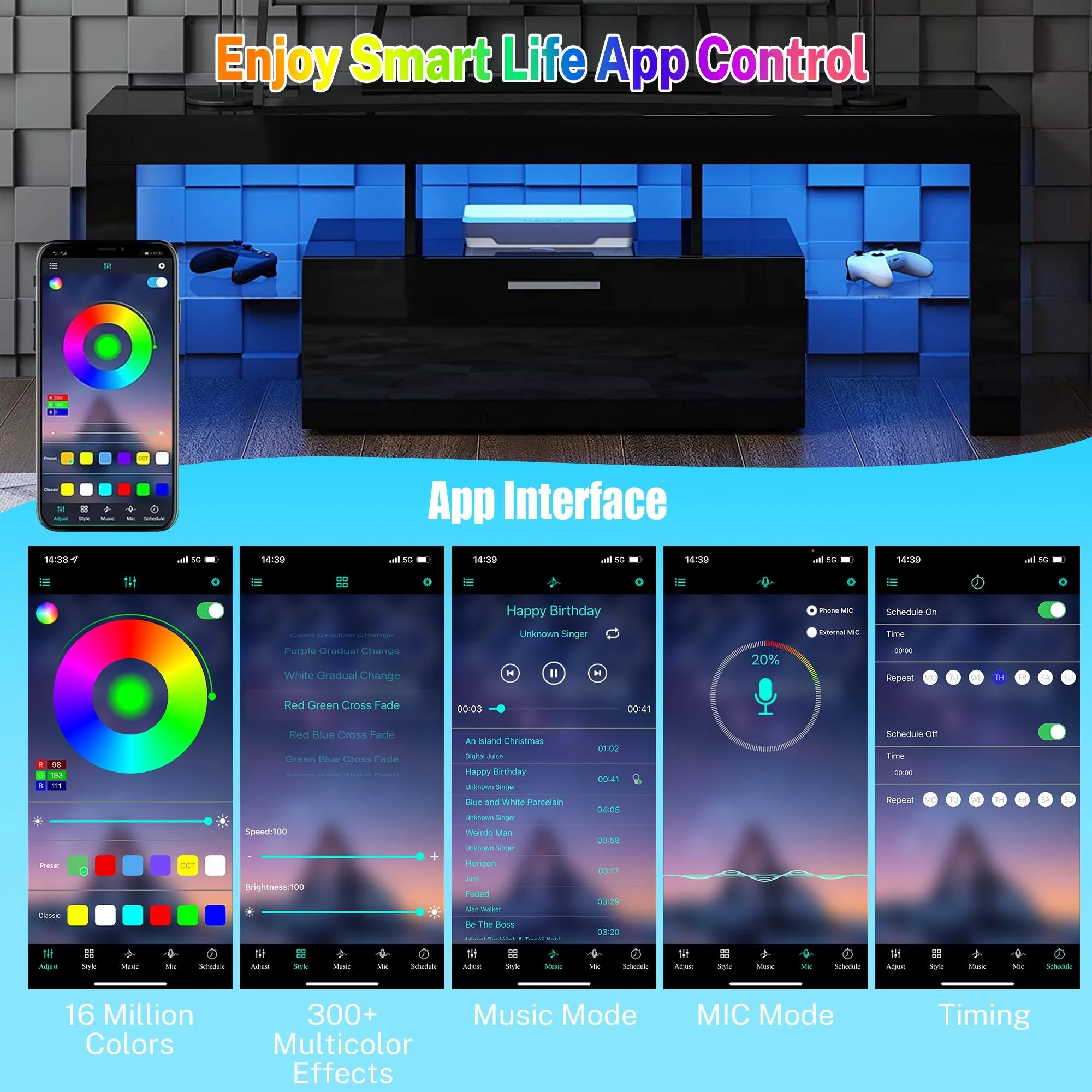 PAPROOS TV Stand for TVs up to 70