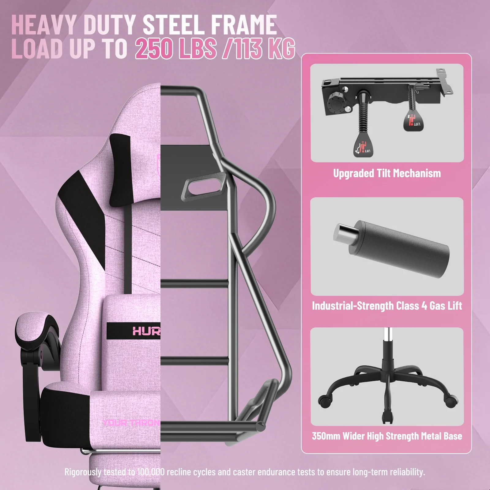 SOONTRANS Gaming Chair for Adults, Ergonomic Linen Fabric Computer Chair with Massage Lumbar Pillow, Gamer Game Chair with Adjustable Headrest, Comfortable Office Chair for Home, White