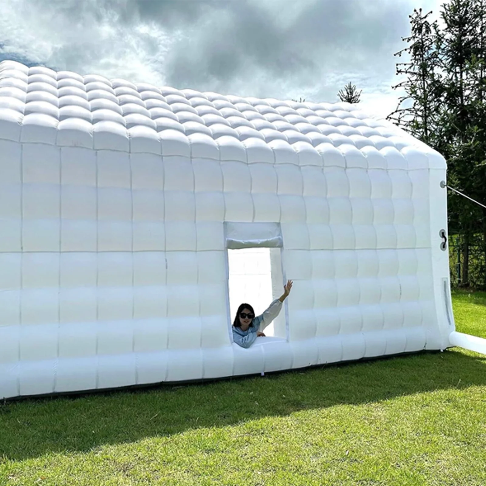 WARSUN 60 Person Large inflatable Party Tent with Disco Cube