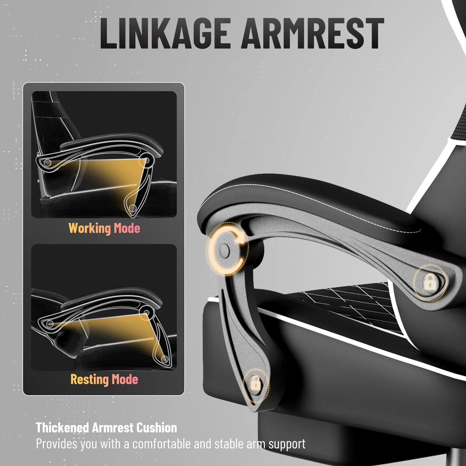 SOONTRANS Gaming Chair for Adults, Velvet Fabric High Back Comfortable Video Game Chair with Footrest and Massage Lumbar Cushion, Racing Computer Desk Chair, Ergonomic Gamer Chair, Black/Grey