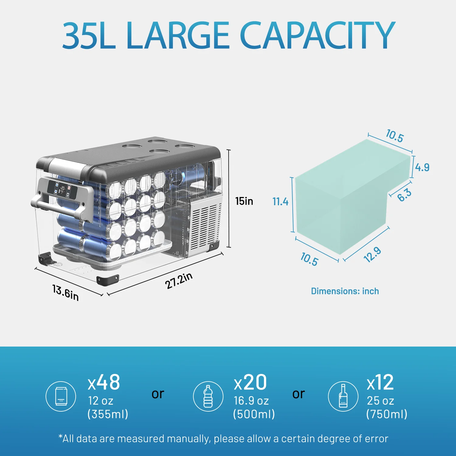 Alpicool CF55 Portable Refrigerator 12 Volt Car Freezer 58 Quart(55 Liter) Vehicle, Car, Truck, RV, Boat, Mini fridge freezer for Driving, Travel, Fishing, Outdoor -4��F to 68��F