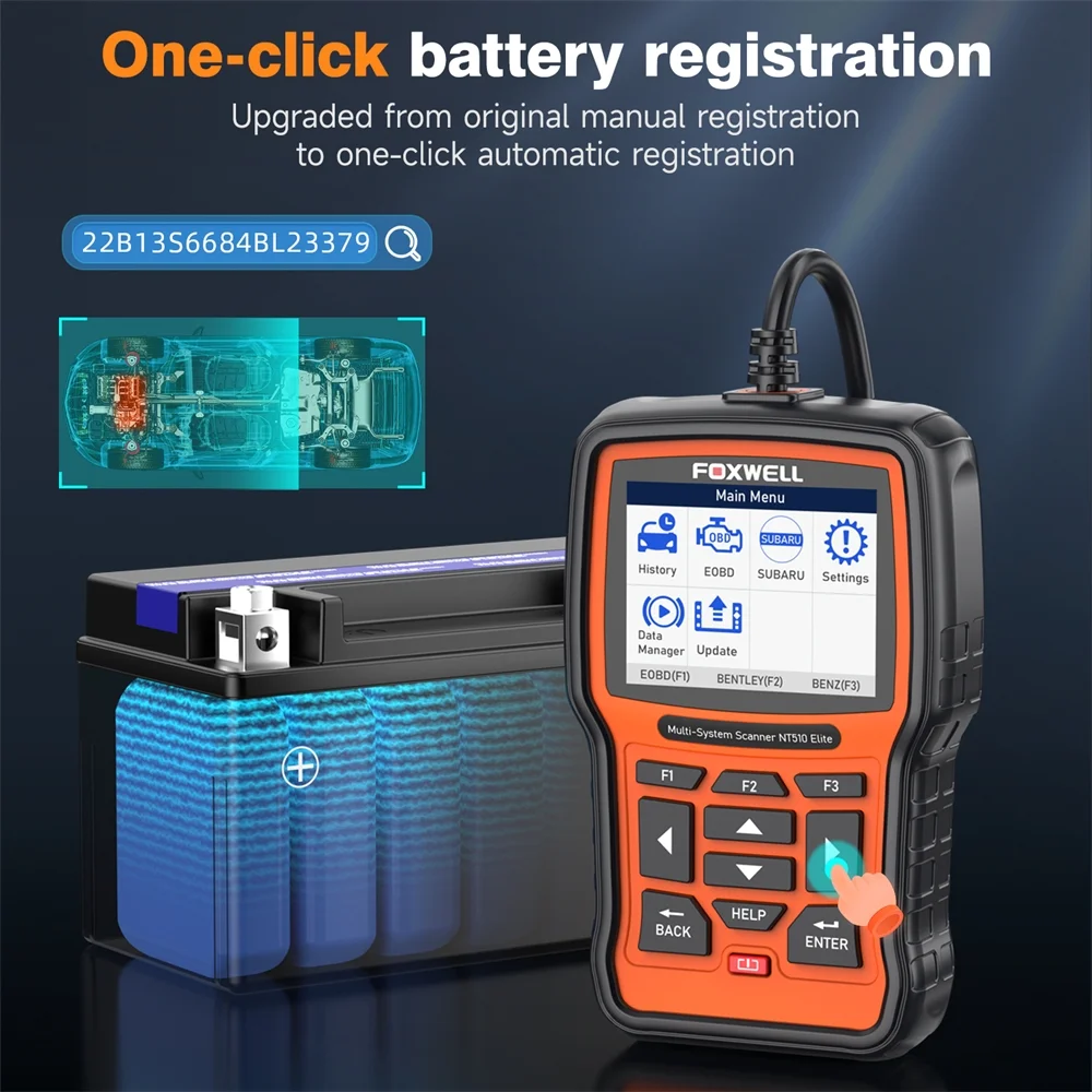 FOXWELL NT510 ELITE OBD2 Scanner For BMW Bidirectional Full Systems Car Diagnostic Scan Tool Active Test SRS EPB SAS Code Reader