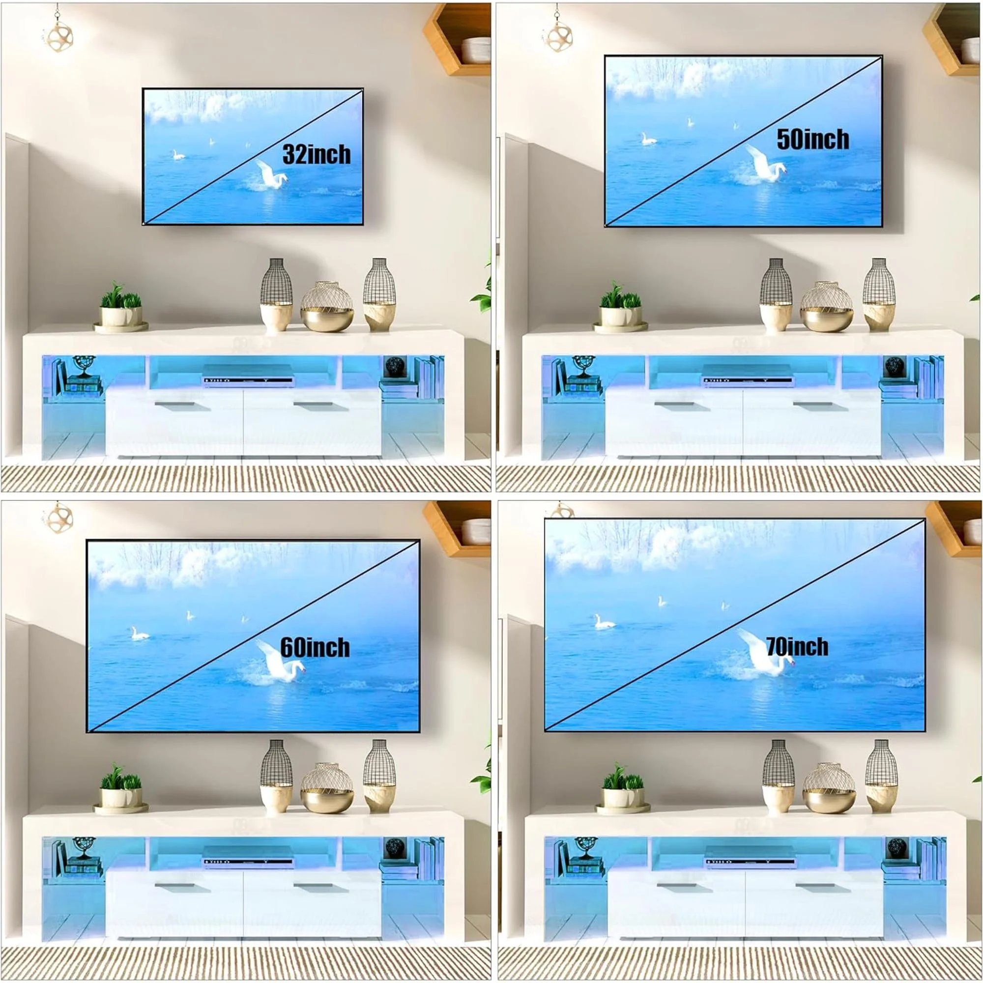 PAPROOS TV Stand for TVs up to 70