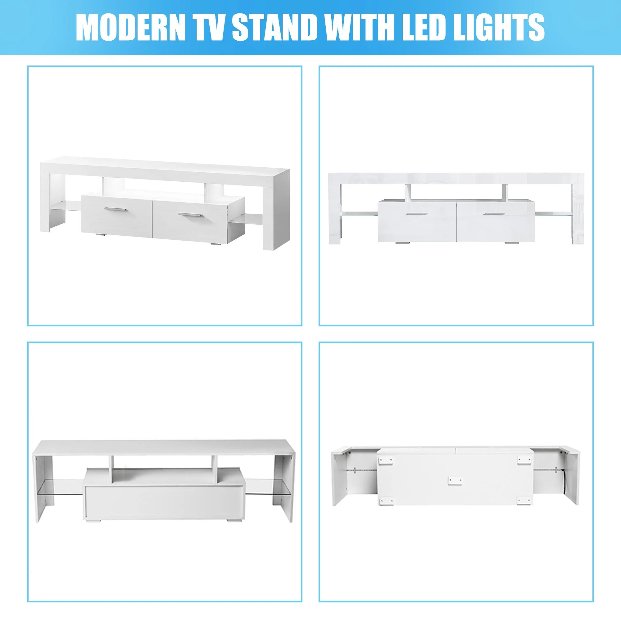 PAPROOS TV Stand for TVs up to 70