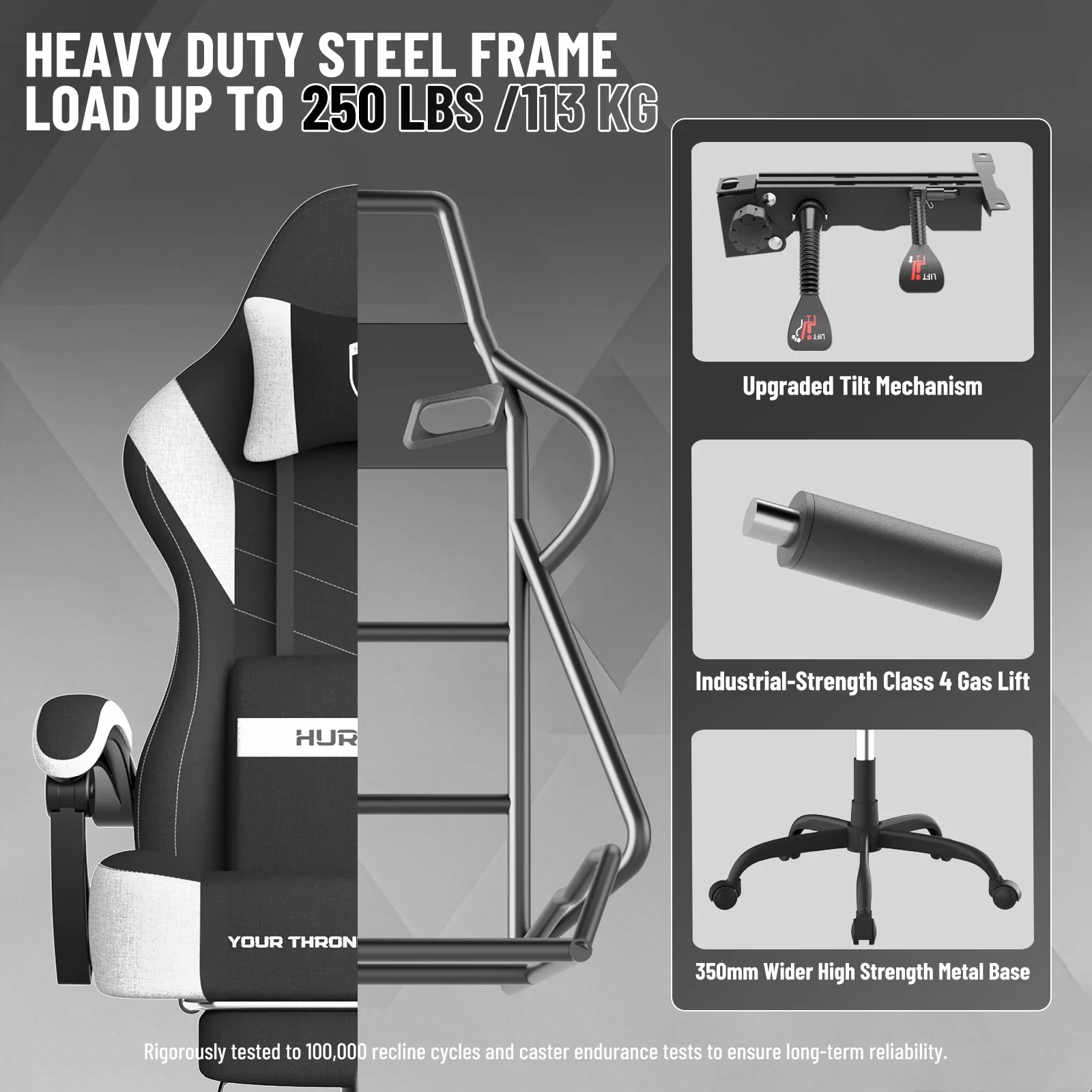 SOONTRANS Gaming Chair for Adults, Ergonomic Linen Fabric Computer Chair with Massage Lumbar Pillow, Gamer Game Chair with Adjustable Headrest, Comfortable Office Chair for Home, White