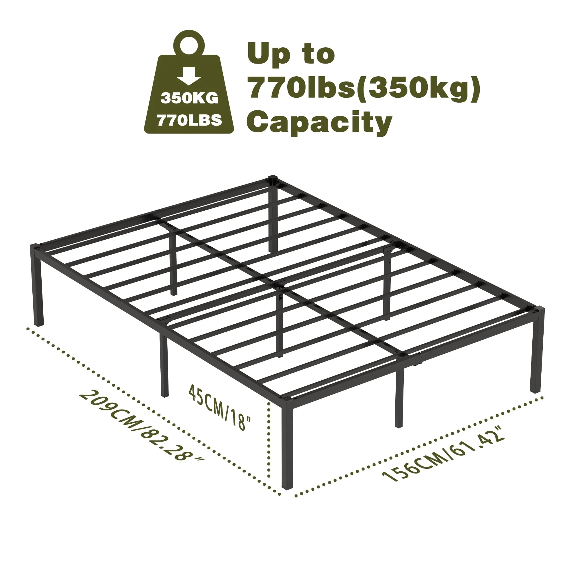 Yoneston Queen Size Metal Bed Frame 18