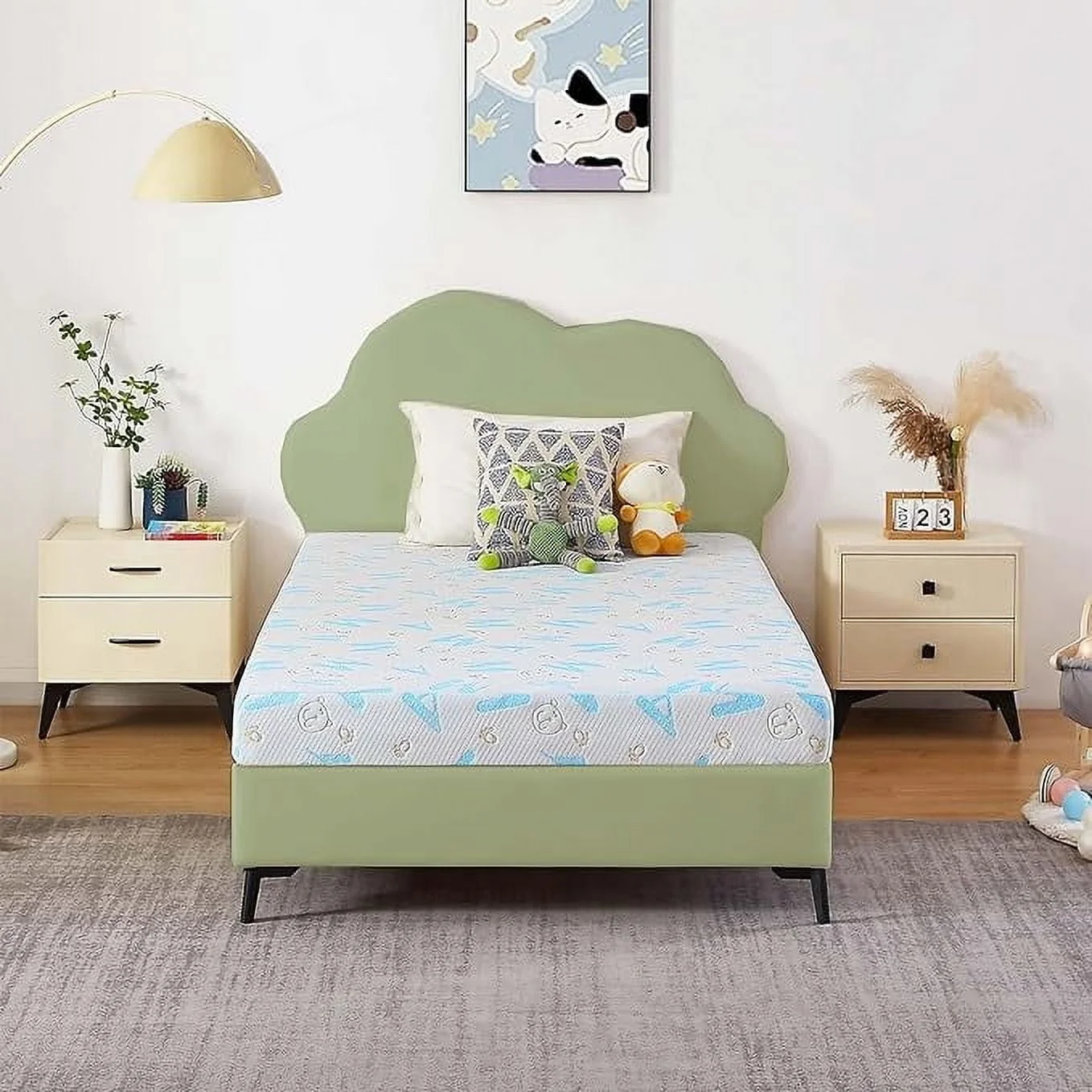 Gel Memory Foam Mattress, Twin, 6 Inch Alphabet Bed Mattress, Medium Firm Feel Mattress,Breathable & Cool Sleep Spine Pressure Relief Bed in a Box CertiPUR-US Certified