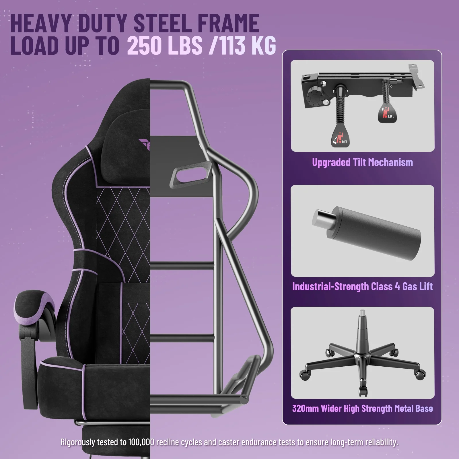 SOONTRANS Gaming Chair for Adults, Velvet Fabric High Back Comfortable Video Game Chair with Footrest and Massage Lumbar Cushion, Racing Computer Desk Chair, Ergonomic Gamer Chair, Black/Grey